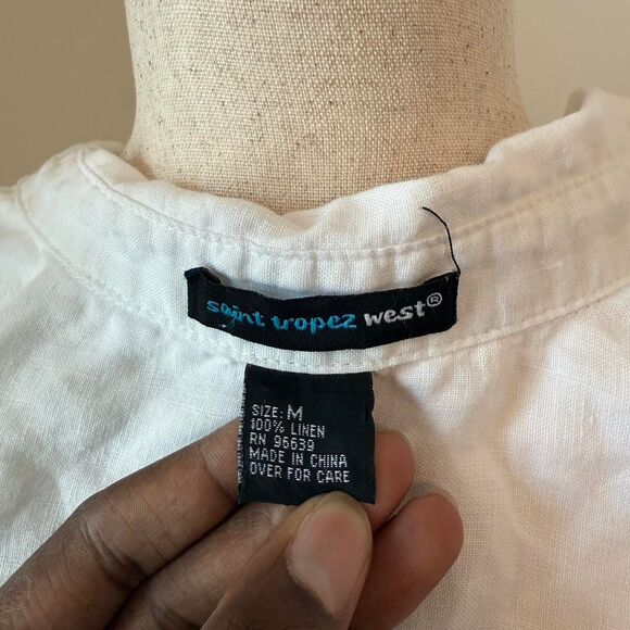 Linen white button down shirt Medium - Picture 4 of 4